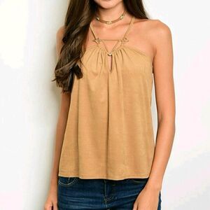 More Just Arrived 🏖 SAND COLORED FAUX SUEDE HALTER 🏖